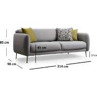 Canapea Trendy Sevilla Grey 214x98x85cm GTR003109 imaginea #5 — magazin online Desire.md