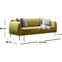 Canapea Trendy Sevilla Yellow 214x98x85cm GTR003110 imaginea #2 — magazin online Desire.md