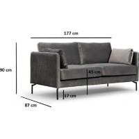 Canapea Trendy Sino Grey 87x177x90cm GTR003200 imaginea #7 — magazin online Desire.md