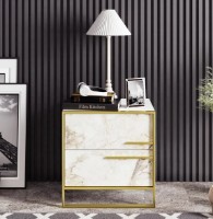 Noptieră Trendy Polka White/White Marble/Gold 50x51.8x38.5cm GTR005904