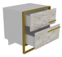 Noptieră Trendy Polka White/White Marble/Gold 50x51.8x38.5cm GTR005904 imaginea #2 — magazin online Desire.md