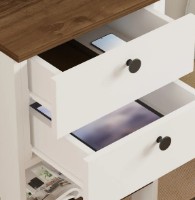 Noptieră Trendy Ruzisa White/Walnut 75x44x44cm GTR005909 imaginea #2 — magazin online Desire.md