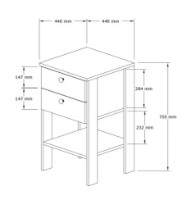 Noptieră Trendy Ruzisa White/Walnut 75x44x44cm GTR005909 imaginea #4 — magazin online Desire.md