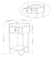 Noptieră Trendy Sirius L Oak/Black 60x31.5x29.5cm GTR001510 imaginea #4 — magazin online Desire.md