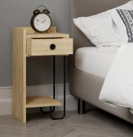 Noptieră Trendy Sirius L Oak/Black 60x31.5x29.5cm GTR001510 imaginea #2 — magazin online Desire.md