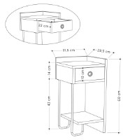 Noptieră Trendy Sirius R White/Black 60x31.5x29.5cm GTR001514 imaginea #4 — magazin online Desire.md