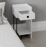 Noptieră Trendy Sirius R White/Black 60x31.5x29.5cm GTR001514 imaginea #2 — magazin online Desire.md