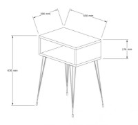 Noptieră Trendy Tenby Oak/Black 63x45x30cm GTR005880 imaginea #3 — magazin online Desire.md