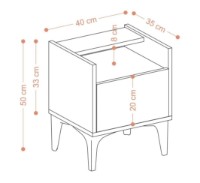 Noptieră Trendy Zeze Sapphire Oak/Black 50x40x35cm GTR005893 imaginea #4 — magazin online Desire.md