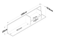 Навесная полка Trendy AE103 2641 Walnut/White 120x25x19.8cm GTR005502 фото №2 — интернет-магазин Desire.md