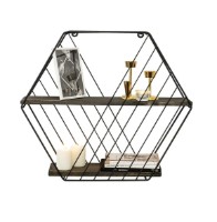 Навесная полка Trendy Anemone Vulgaris Dark Walnut/Black 60x52x15cm GTR005316 фото №2 — интернет-магазин Desire.md