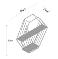 Навесная полка Trendy Anemone Vulgaris Dark Walnut/Black 60x52x15cm GTR005316 фото №3 — интернет-магазин Desire.md