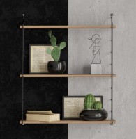 Навесная полка Trendy Armoni Black/Walnut 72x85x20cm GTR005338