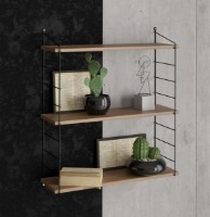 Навесная полка Trendy Armoni Black/Walnut 72x85x20cm GTR005338 фото №2 — интернет-магазин Desire.md