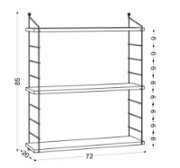 Навесная полка Trendy Armoni Black/White 72x85x20cm GTR005339 фото №3 — интернет-магазин Desire.md