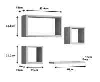 Навесная полка Trendy Babi White 44x24x15cm GTR005572 4pcs фото №3 — интернет-магазин Desire.md