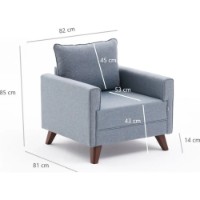Fotoliu Trendy Bella Soft Tekli Koltuk Blue 81x85x82cm GTR001959 imaginea #4 — magazin online Desire.md