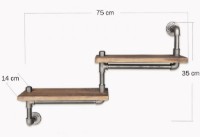 Raft de perete Trendy Boruraf012 Walnut/Black 75x35x14cm GTR005616 imaginea #3 — magazin online Desire.md