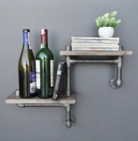 Raft de perete Trendy Boruraf041 Walnut/Black 55x30x14cm GTR005615