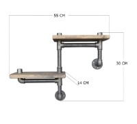 Raft de perete Trendy Boruraf041 Walnut/Black 55x30x14cm GTR005615 imaginea #3 — magazin online Desire.md