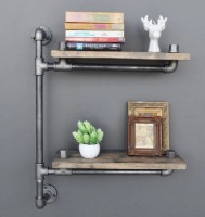 Raft de perete Trendy Boruraf076 Walnut/Black 60x47x13cm GTR005610