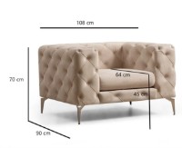 Кресло Trendy Como Ecru 90x70x108cm GTR002103 фото №3 — интернет-магазин Desire.md