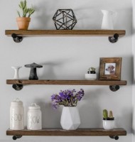 Raft de perete Trendy Boruraf087 Walnut/Black 60x8x14cm GTR005617 3pcs