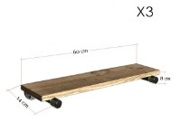 Raft de perete Trendy Boruraf087 Walnut/Black 60x8x14cm GTR005617 3pcs imaginea #2 — magazin online Desire.md