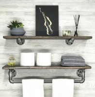 Raft de perete Trendy Boruraf113 Walnut/Black 60x17x14cm GTR005614 2pcs