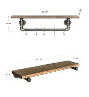 Raft de perete Trendy Boruraf113 Walnut/Black 60x17x14cm GTR005614 2pcs imaginea #2 — magazin online Desire.md