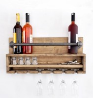 Raft de perete Trendy Boruraf216 Walnut/Black 60x28x11cm GTR005609