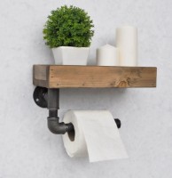 Raft de perete Trendy Boruraf117 Walnut/Black 28x16x14cm GTR005612