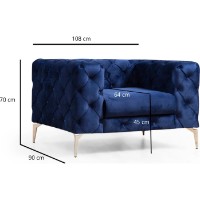 Кресло Trendy Como Navy Blue 90x70x108cm GTR002106 фото №4 — интернет-магазин Desire.md