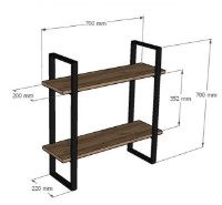 Raft de perete Trendy Buba Sapphire Oak/Black 70x70x20cm GTR005601 imaginea #2 — magazin online Desire.md