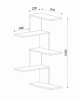 Raft de perete Trendy Caniko White 109x51.5x51.5cm GTR005608 imaginea #3 — magazin online Desire.md