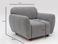 Fotoliu Trendy Eddy Light Grey 86x86x90cm GTR002034 imaginea #5 — magazin online Desire.md