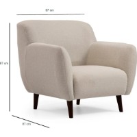 Fotoliu Trendy Enna Beige 87x87x87cm GTR002029 imaginea #2 — magazin online Desire.md