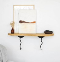 Raft de perete Trendy Edera Oak/Black 99x22cm GTR005476