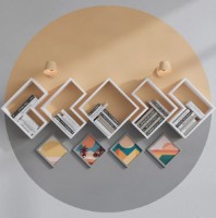 Raft de perete Trendy Elitra White 41x41x15cm GTR005573 5pcs imaginea #2 — magazin online Desire.md