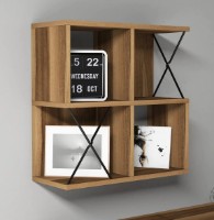 Raft de perete Trendy Extra Walnut/Black 60x60x24cm GTR005387 imaginea #3 — magazin online Desire.md