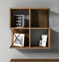 Raft de perete Trendy Extra Walnut/Black 60x60x24cm GTR005387