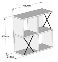 Raft de perete Trendy Extra White/Black 60x60x24cm GTR005388 imaginea #2 — magazin online Desire.md