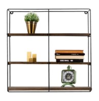 Raft de perete Trendy Floarea Soarelui Dark Walnut/Black 60x60x15cm GTR005322 imaginea #2 — magazin online Desire.md