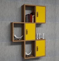 Raft de perete Trendy Flora Walnut/Yellow 112.6x75x20cm GTR005391 imaginea #4 — magazin online Desire.md