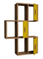 Raft de perete Trendy Flora Walnut/Yellow 112.6x75x20cm GTR005391 imaginea #2 — magazin online Desire.md