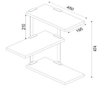 Raft de perete Trendy Frisbi Walnut/Black 47.4x45x45cm GTR005600 imaginea #3 — magazin online Desire.md