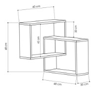 Raft de perete Trendy Inel Oak Sonoma 68x68x60cm GTR005372 imaginea #3 — magazin online Desire.md