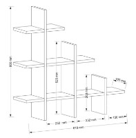 Навесная полка Trendy Juke Walnut 80x81.8x18cm GTR005586 фото №3 — интернет-магазин Desire.md