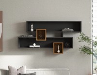 Raft de perete Trendy Karen Anthracit/Walnut 72.2x120x22cm GTR005603 imaginea #1 — magazin online Desire.md