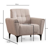 Fotoliu Trendy Hamlet Beige 95x90x77cm GTR001943 imaginea #4 — magazin online Desire.md